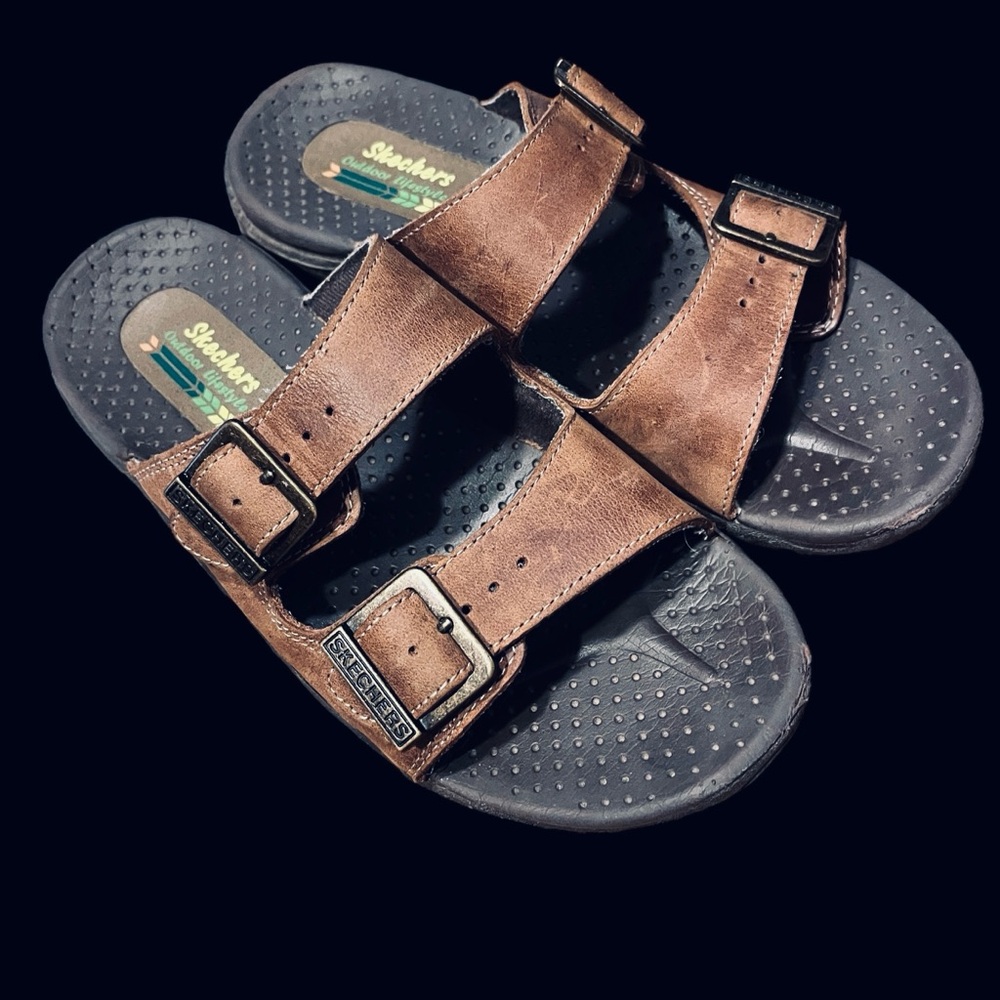 Skechers Women's Size 6 Brown Reggae Jammin Outdoor Lifestyle  Leather Sandals